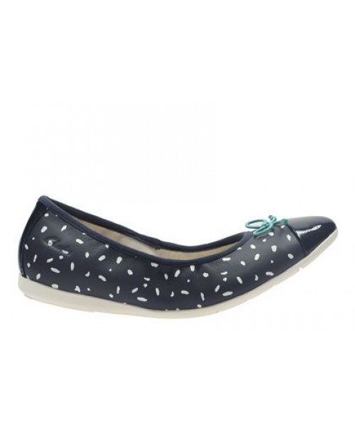 CLARKS - DANCE PUFF JNR NAVY MULTY LEATHER CLARKS - DANCE PUFF JNR NAVY MULTY LEATHER